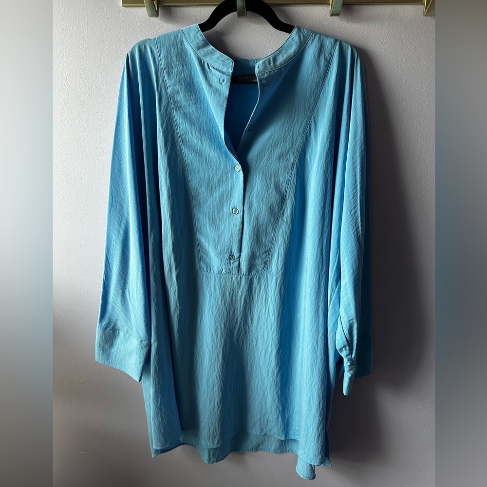 Selection by Ulla Popken Blue Long Tunic Size 24/26 NWT